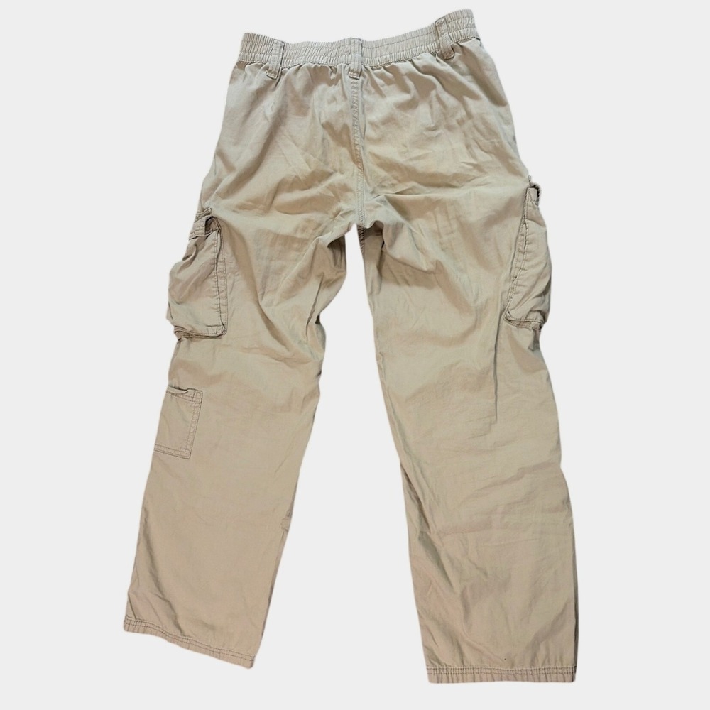 H&M Womens Utility Gorpcore Cargo Pants Beige Straight Leg Cotton 8 - Picture 3 of 5